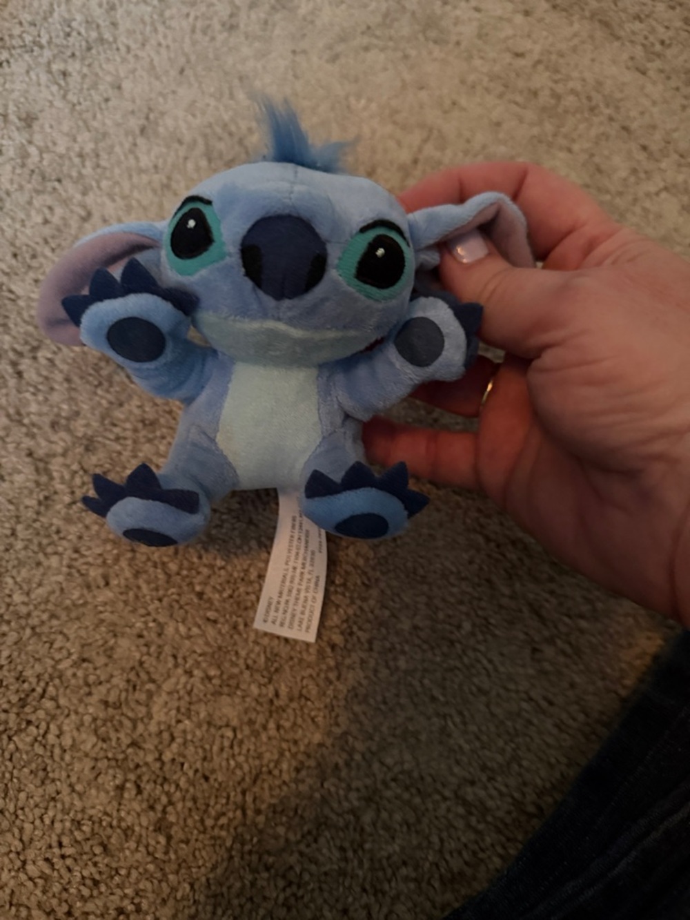Disney Light Blue Stitch Plush Toy with Dark Blue Accents magnetic arms